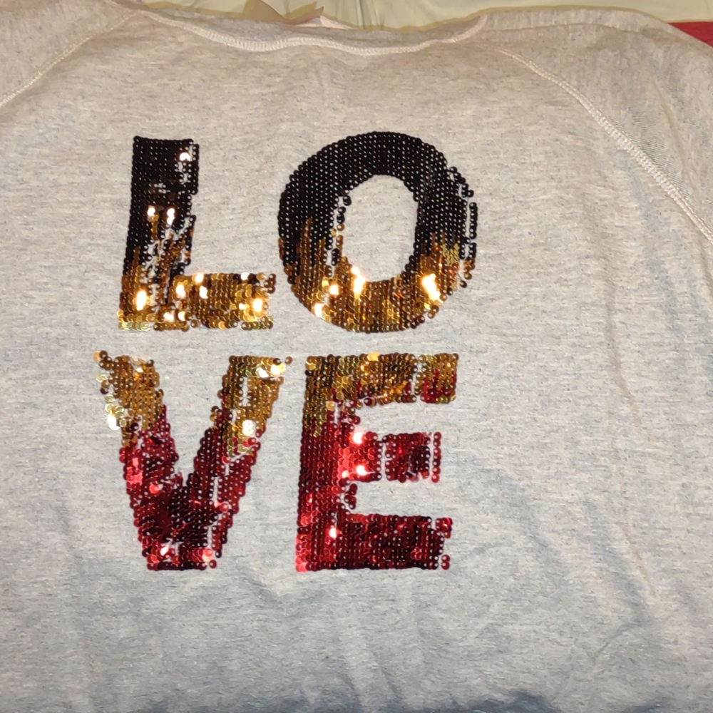 EUC Betsey Johnson Sequin Love sweatshirt